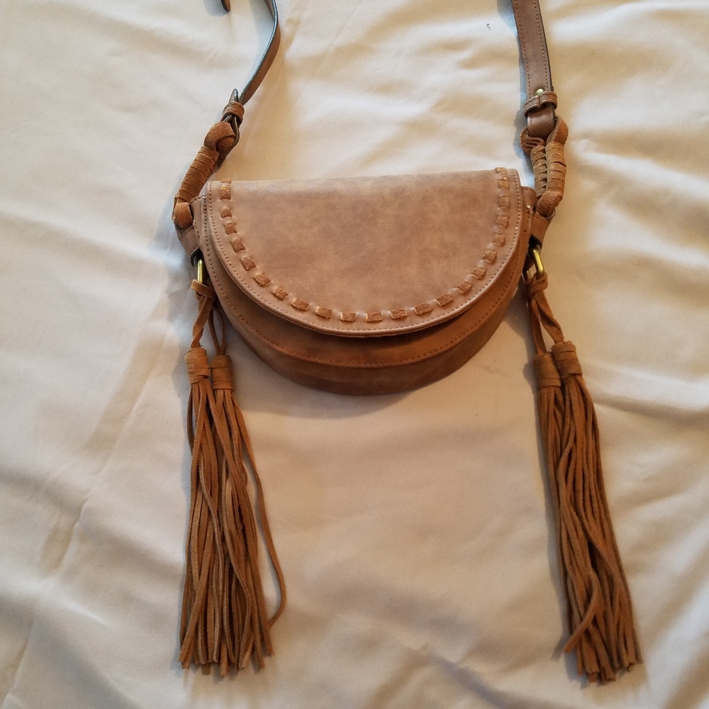 Small tan crossbody bag